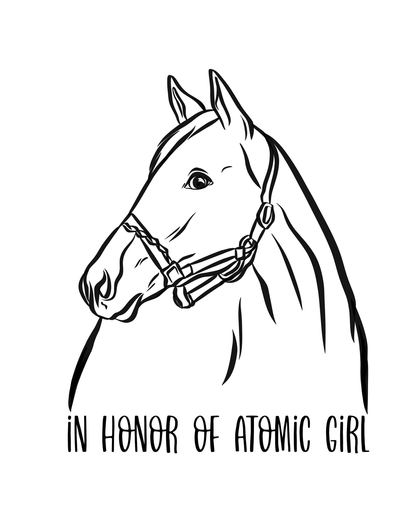 Outline Horse Portrait/ Personalised Horse Line Art Illustration/ Custom Digital Horse Drawing from Photo/ Printable Horse Wall Art Gifts