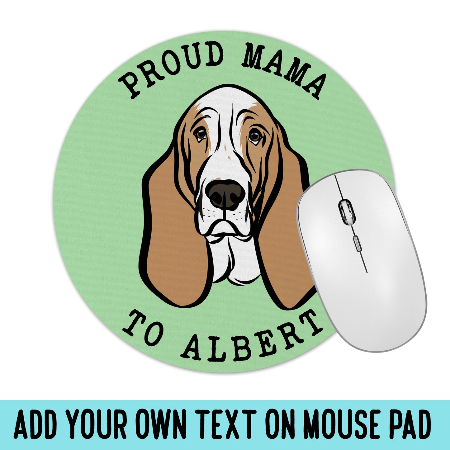 Basset Hound Face Mouse Pad