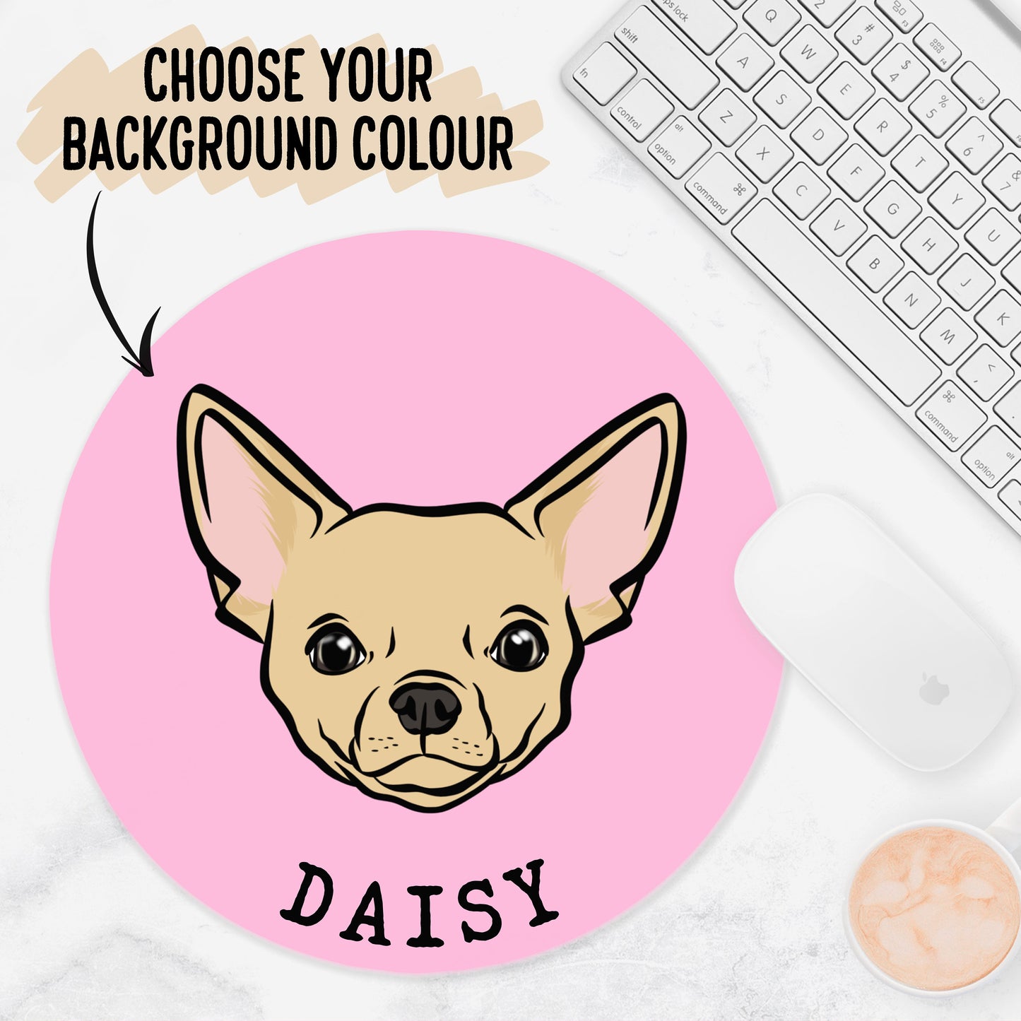 Chihuahua Portrait Mouse Mat/ Custom Your Own Chihuahua Portrait Mouse Pad/ Perfect Gift For Chihuahua Owner/ Unique Chihuahua Mouse Mat