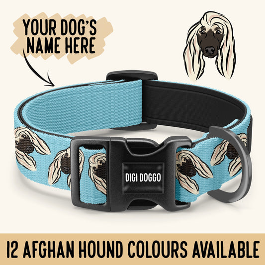 Afghan Hound Collar/ Customised Dog Collar with Name/ Sublimation Dog Print Collar/ Animal Pattern Collar/ Afghan Hound Buckle Collar Gift