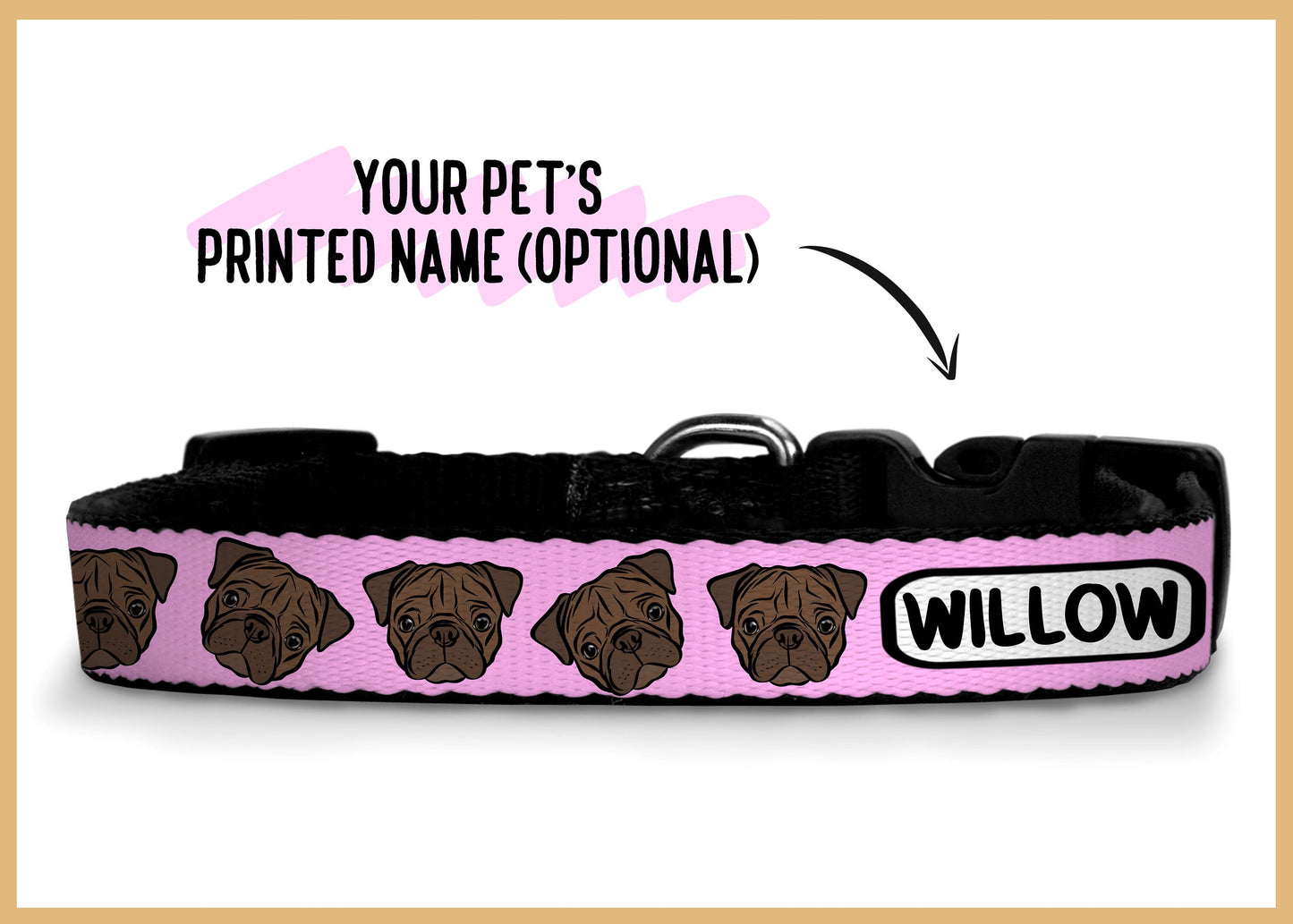 Personalised Pug Collar