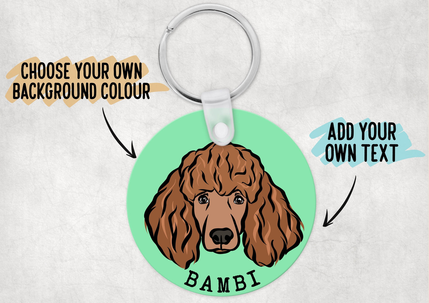 Personalised Poodle Keyring
