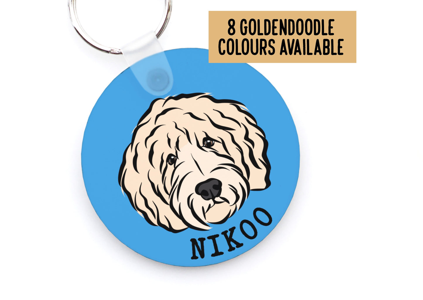 Personalised Goldendoodle Keyring