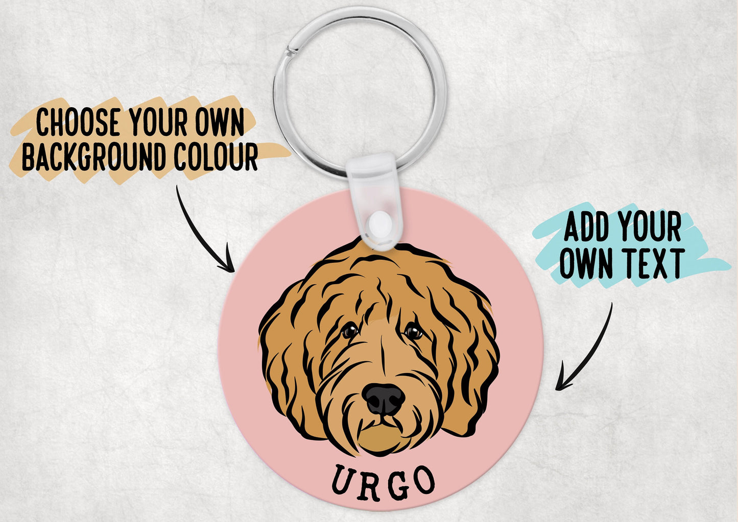 Personalised Goldendoodle Keyring