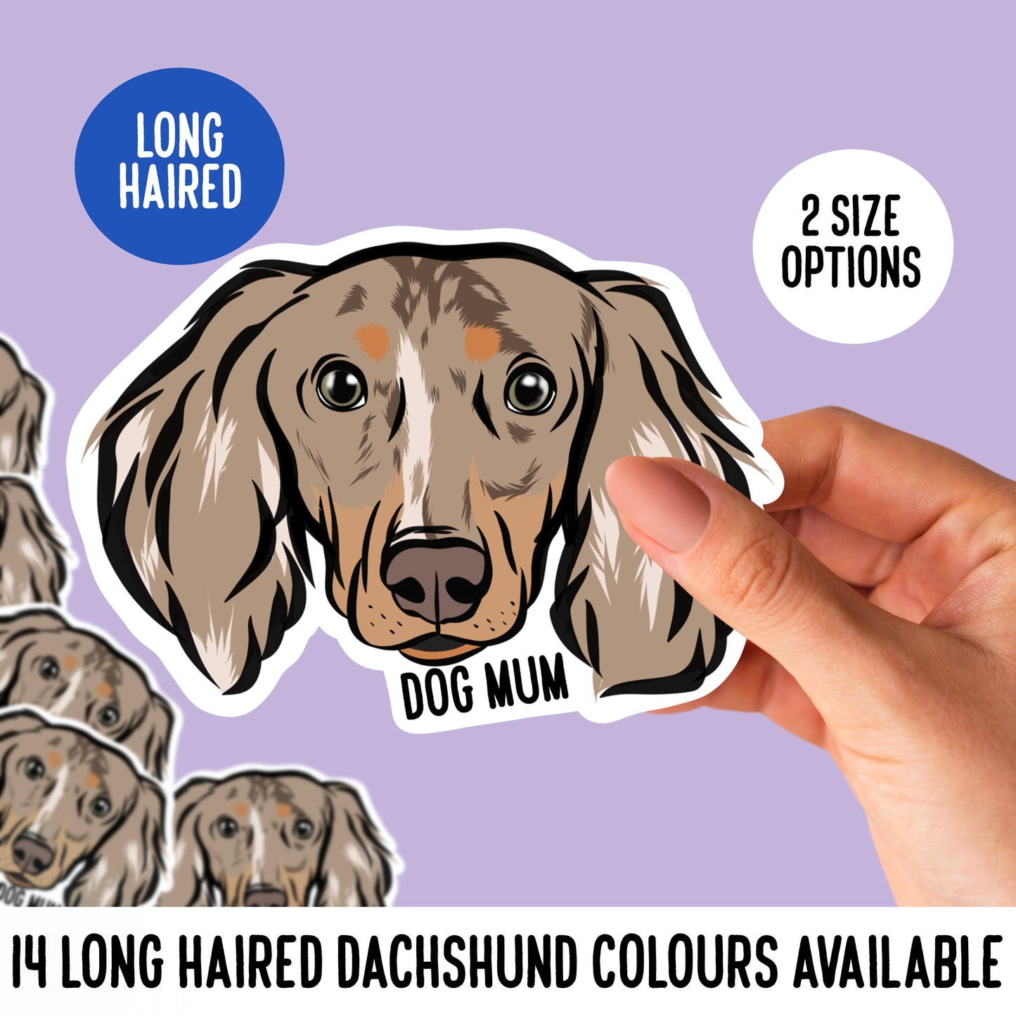 Long Haired Dachshund Stickers
