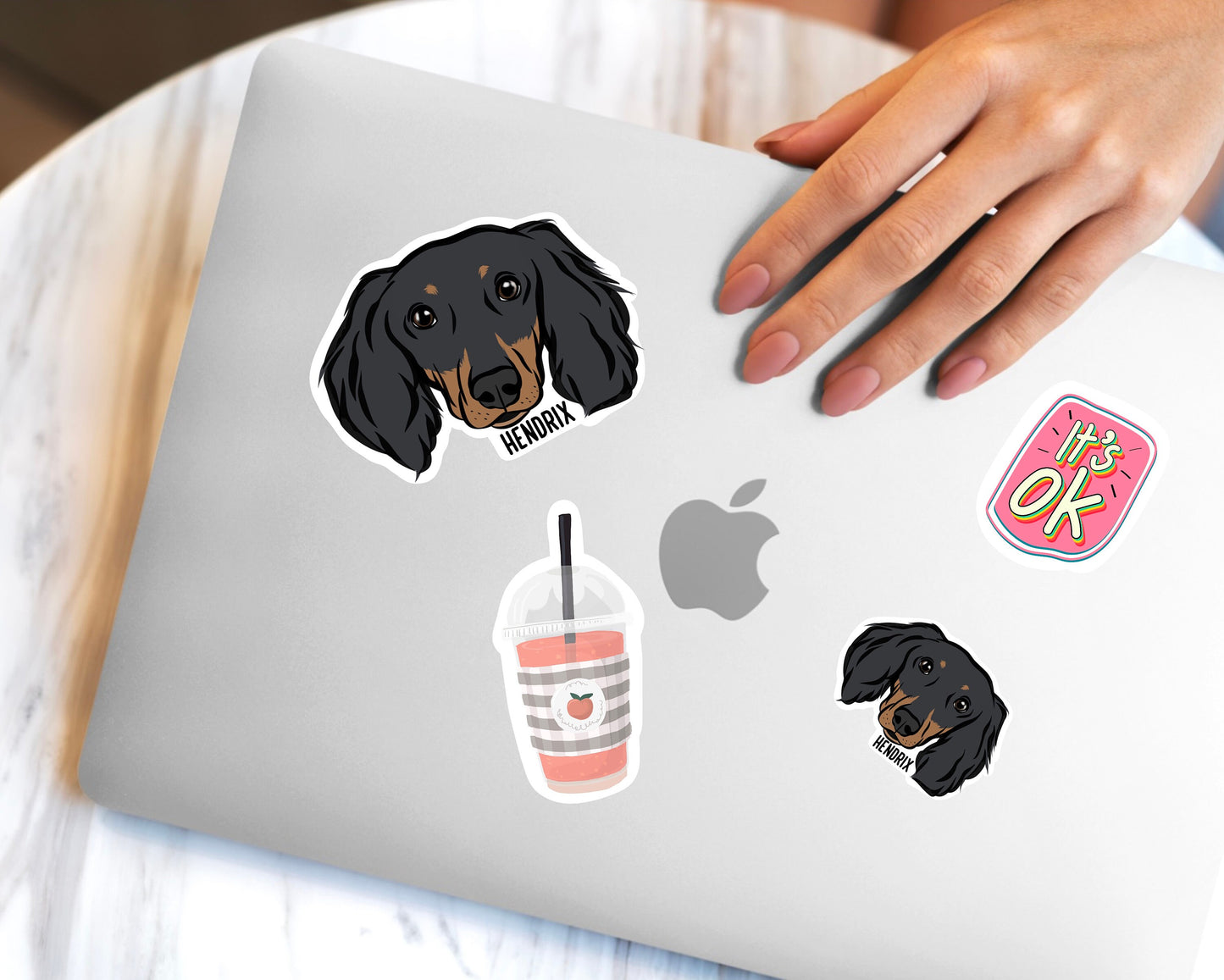 Long Haired Dachshund Stickers