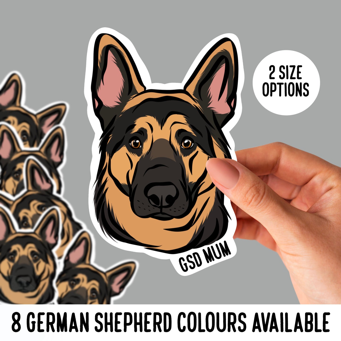 German Shepherd Stickers/ Custom GSD Breed Dog Sticker Pack/ Personalised Die Cut Pet Stickers with Name/ German Shepherd Gifts for Office