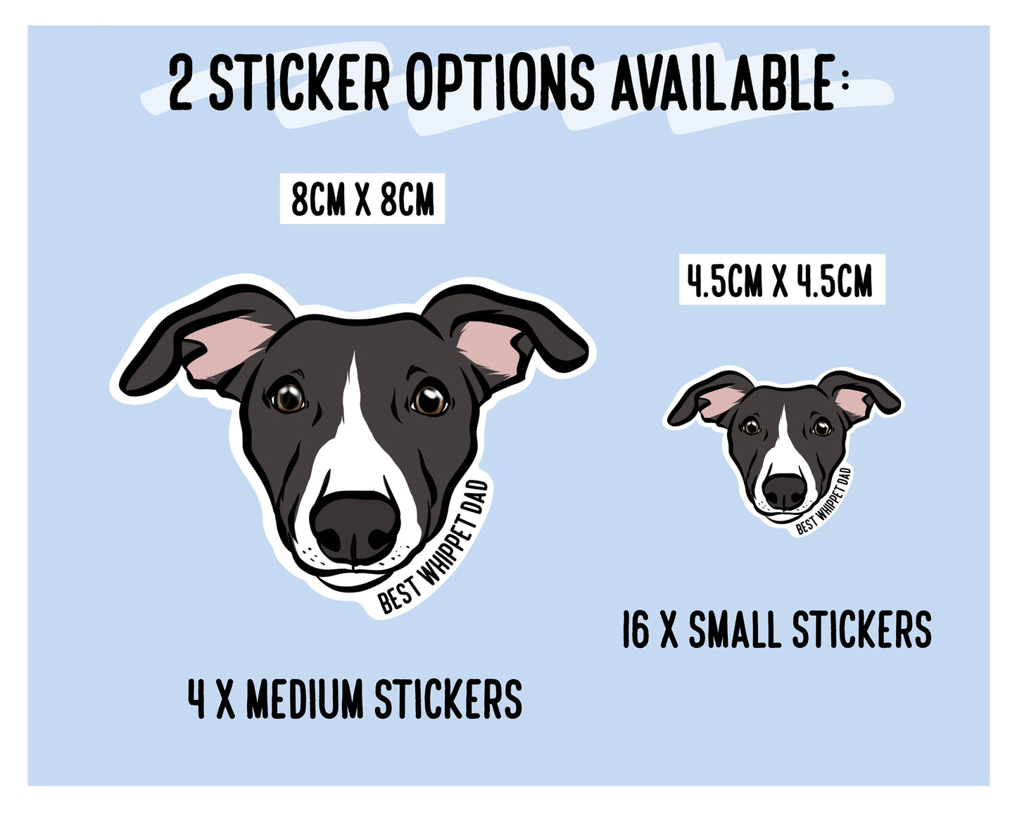 Personalised Whippet Stickers