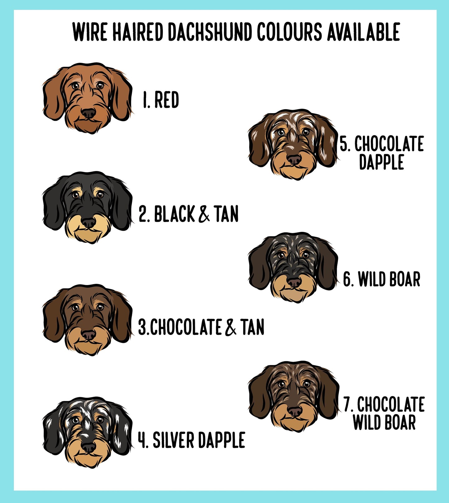 Wire Haired Dachshund Stickers/ Personalised Sausage Dog Sticker Pack/ Dog Face Laptop Tablet Stickers/ Dachshund Lover Office Desk Gift