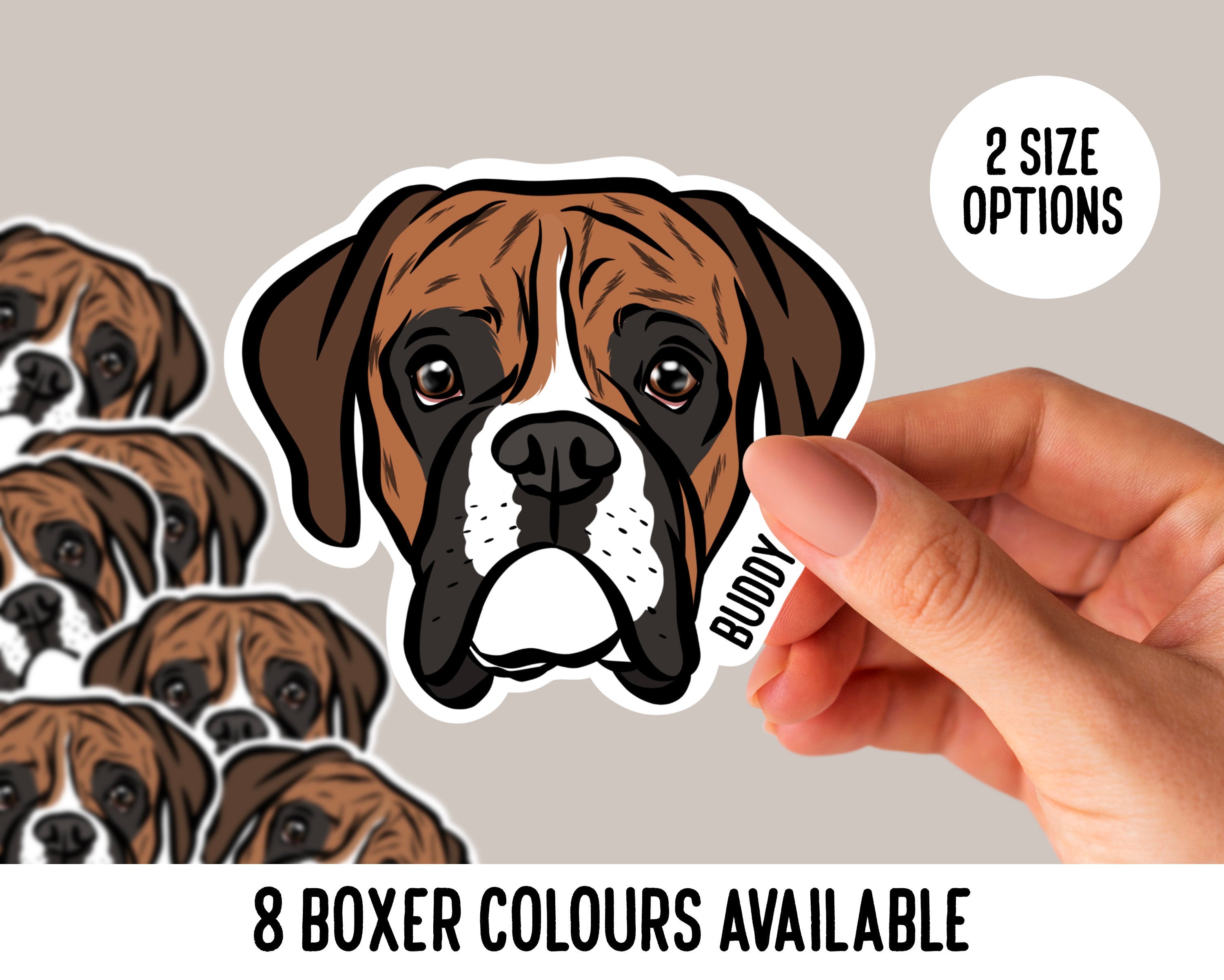 Dog Stickers Boxer Decal Cute Cartoon Dog Sticker Puppy Boxer