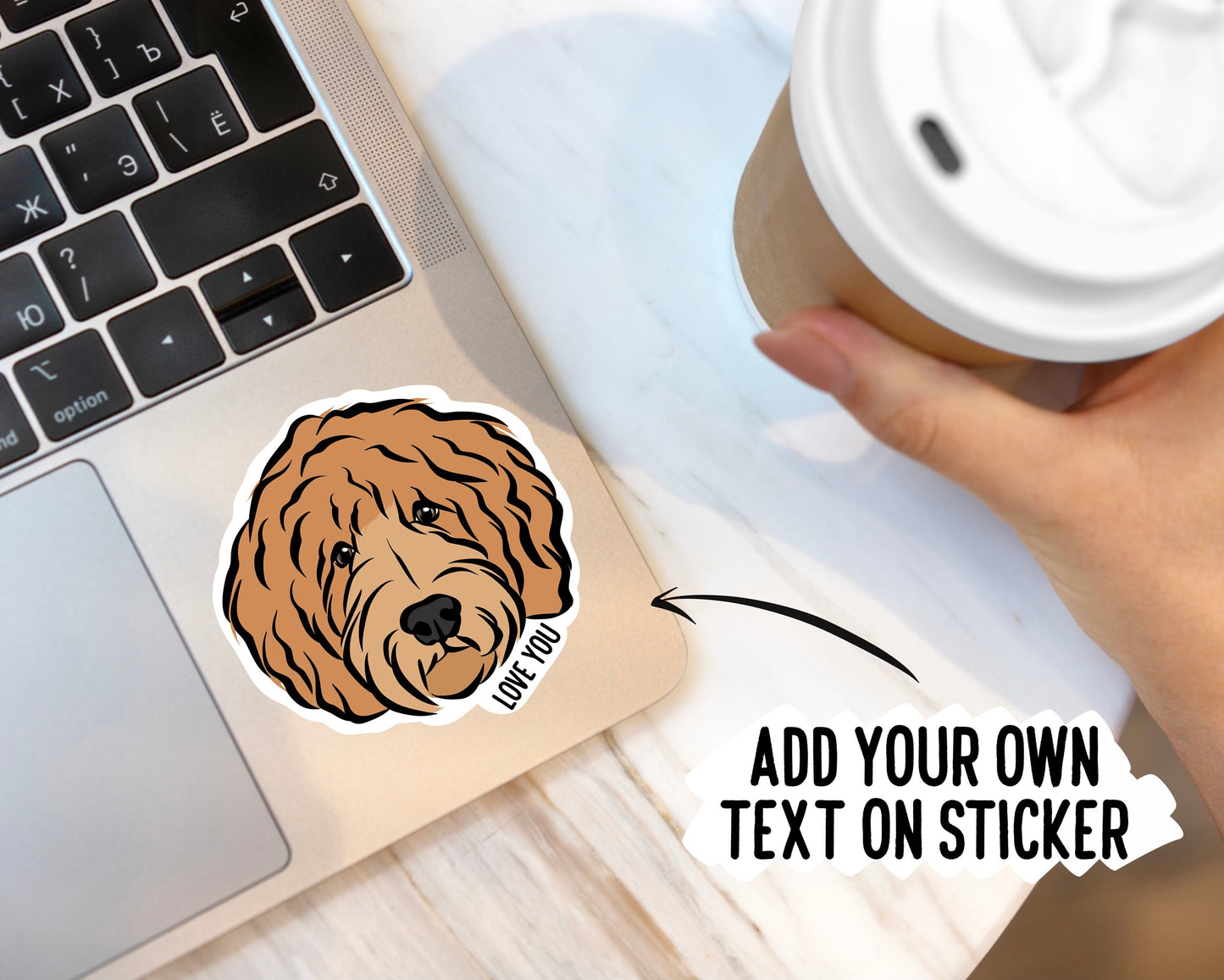 Personalised Goldendoodle Stickers