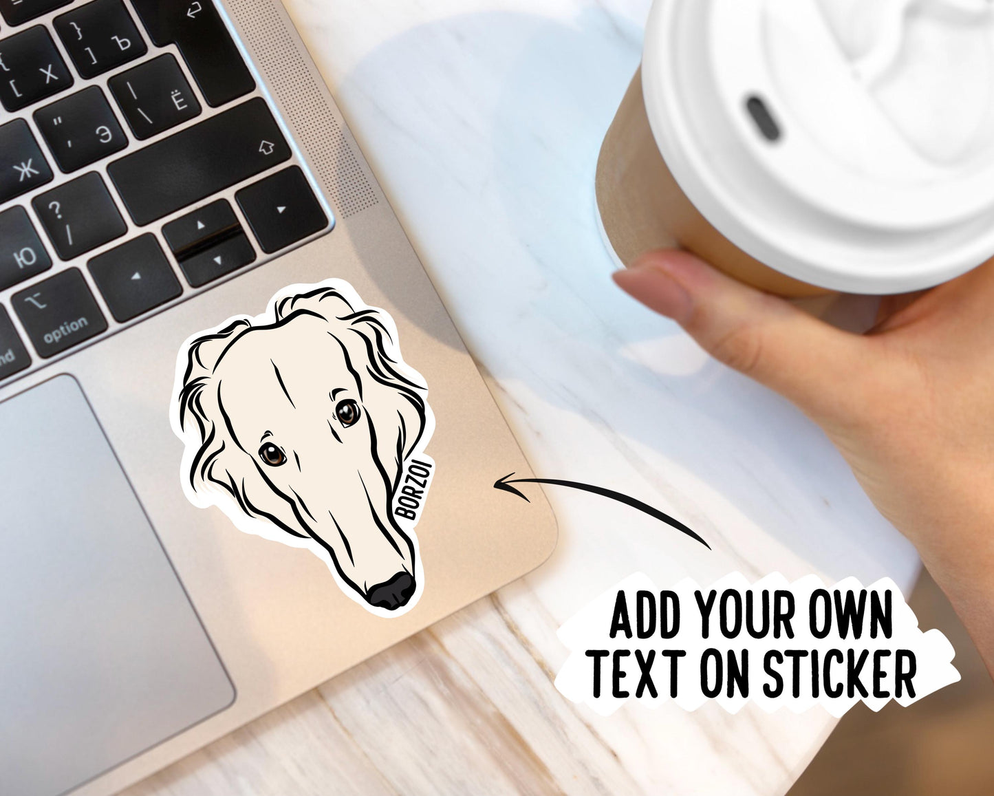 Personalised Borzoi Stickers