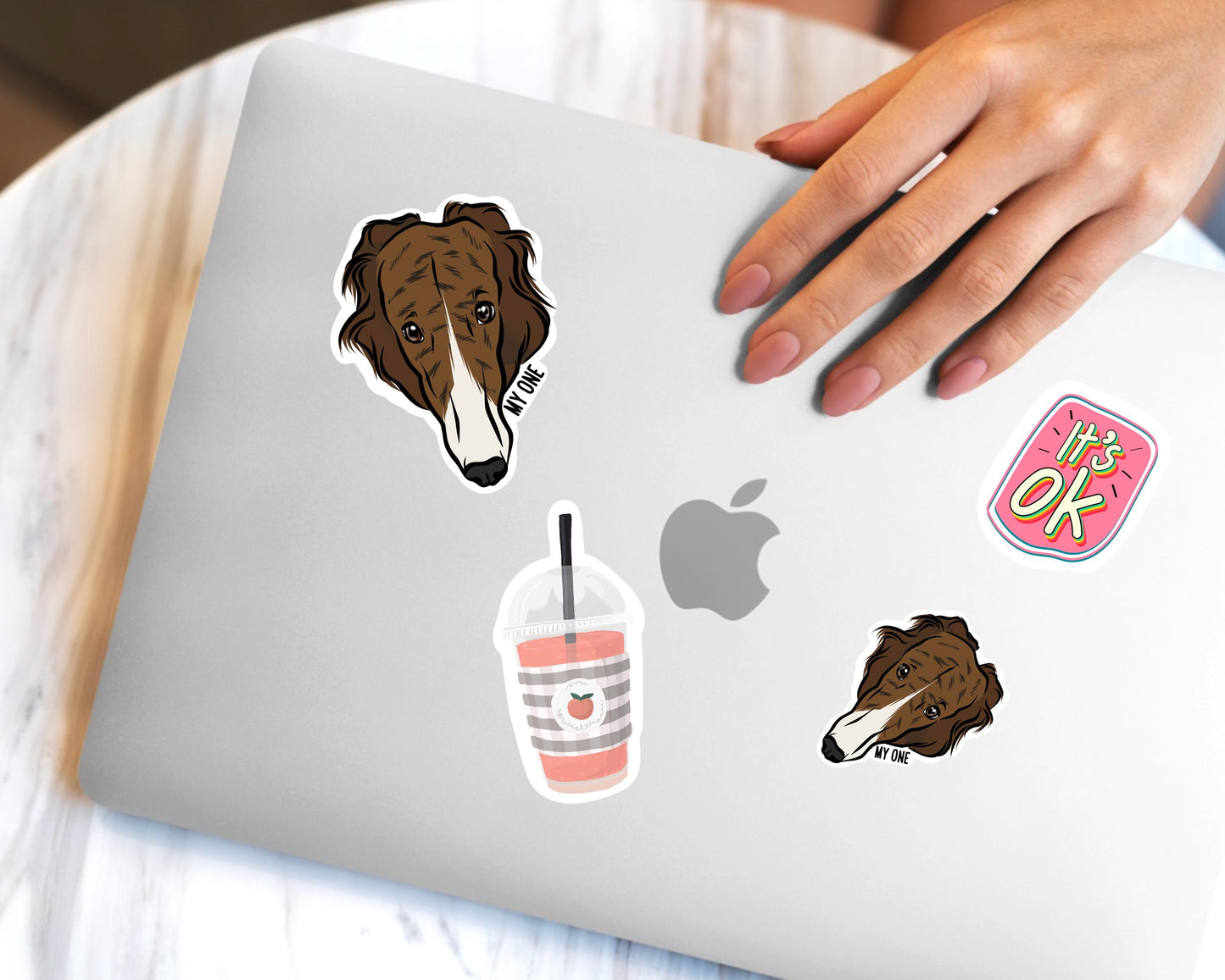 Personalised Borzoi Stickers