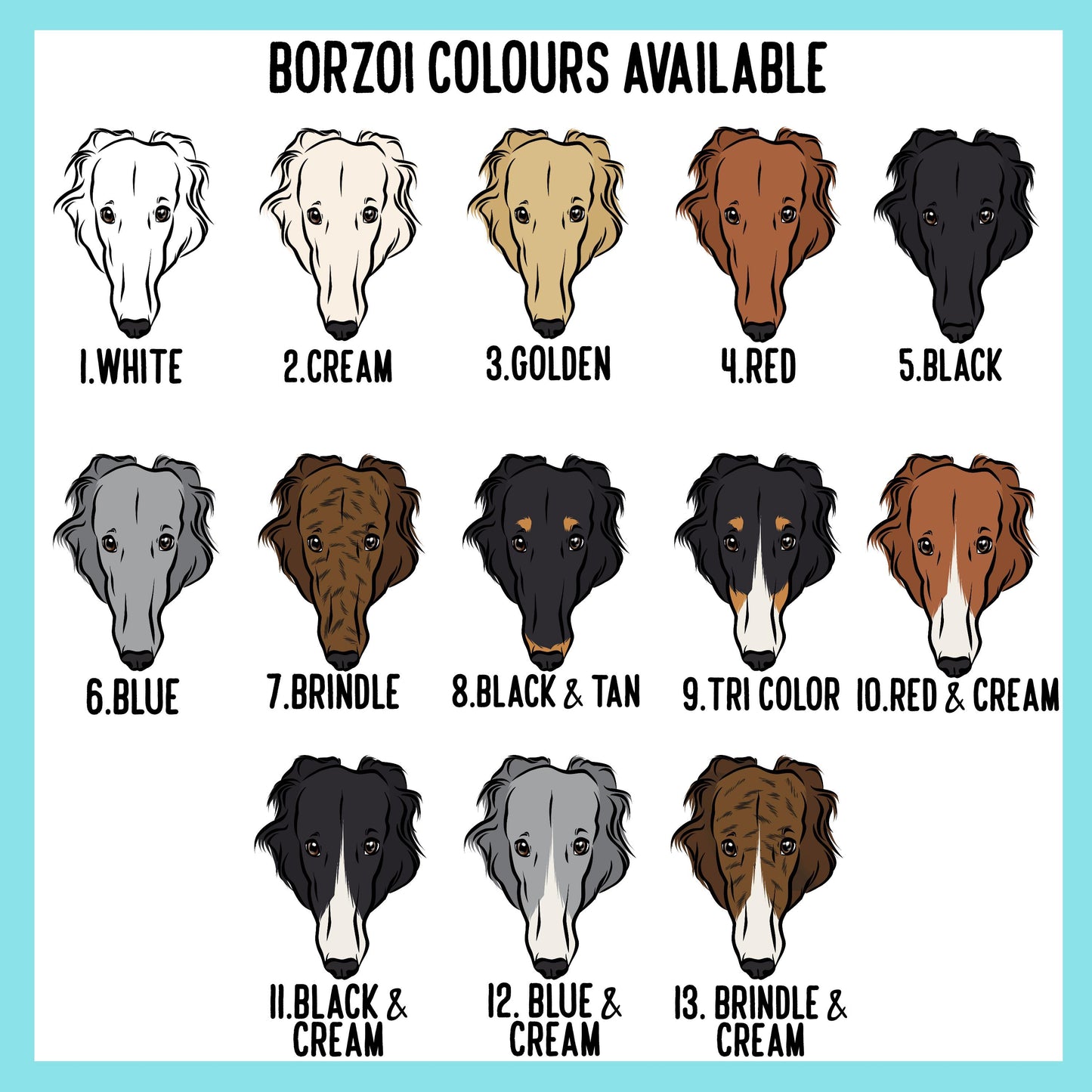 Personalised Borzoi Stickers