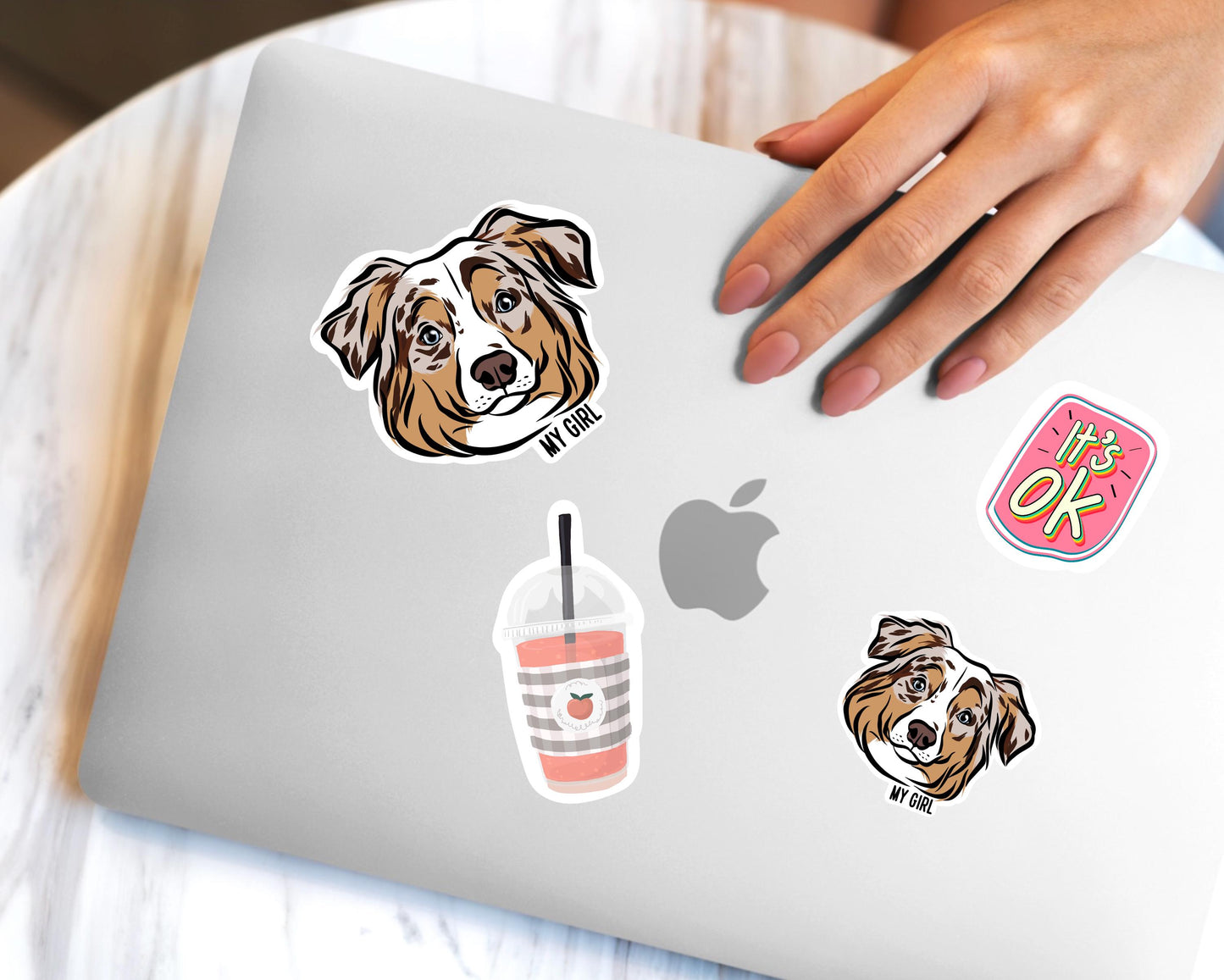 Australian Shepherd Face Stickers