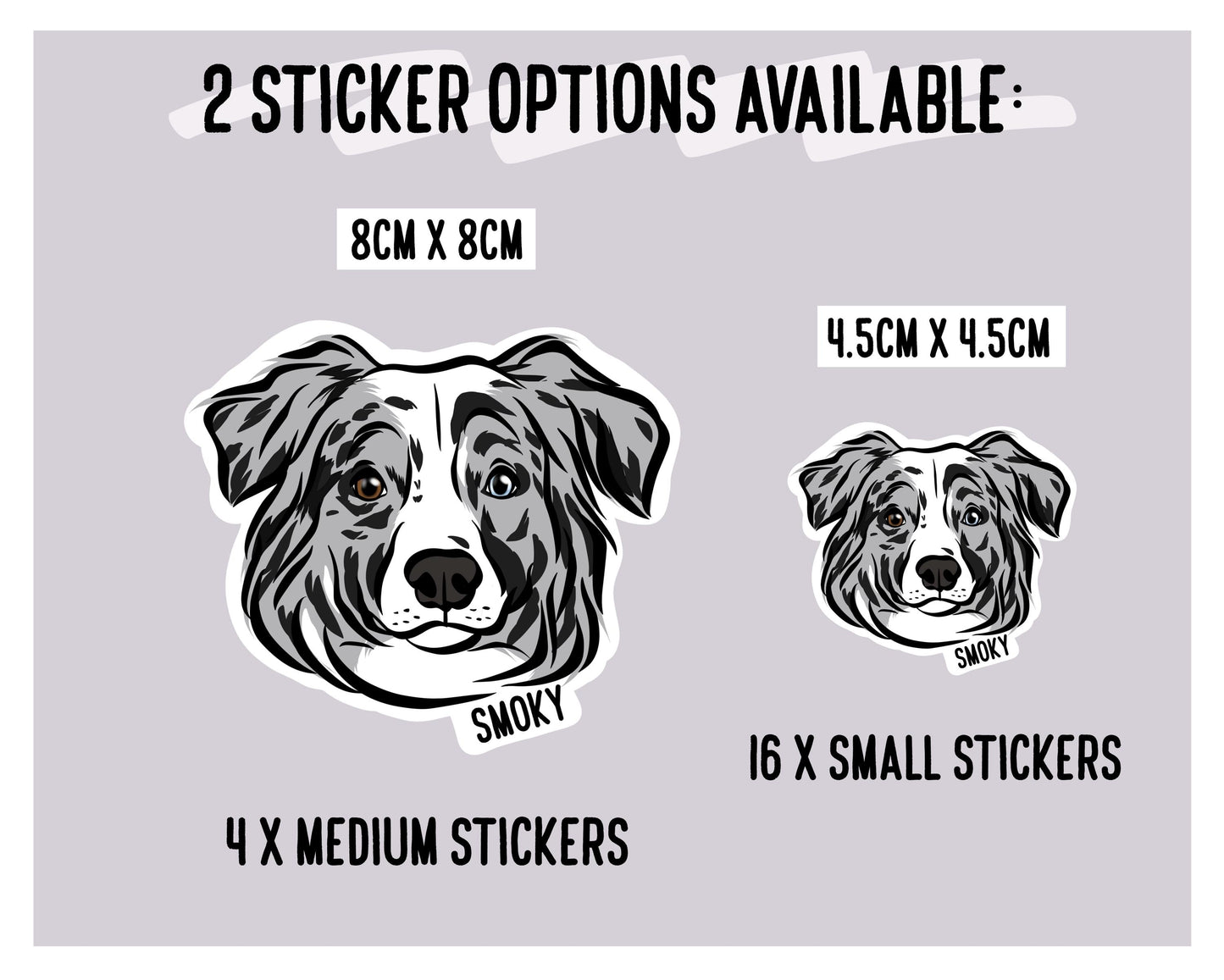 Australian Shepherd Face Stickers