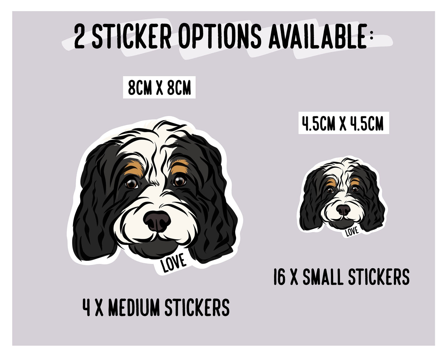 Cavapoo Face Stickers
