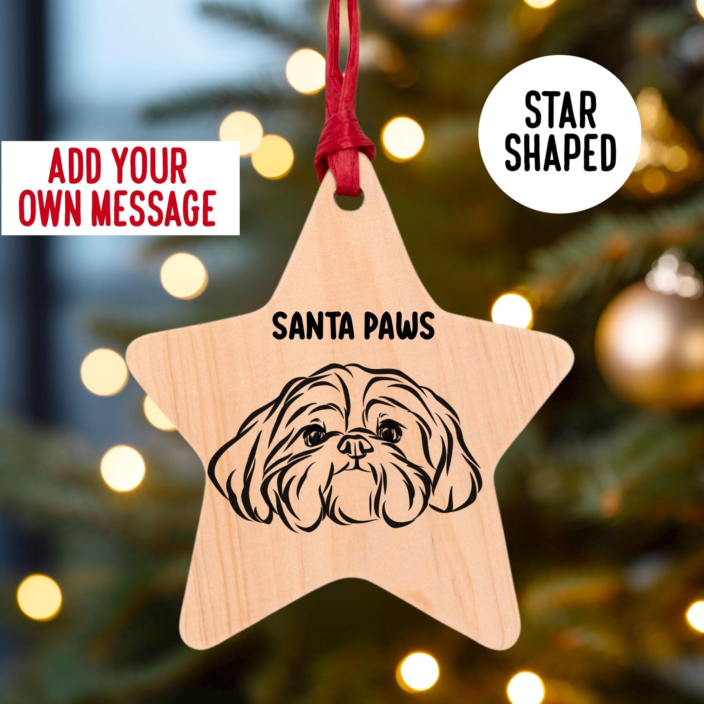 Shih Tzu Christmas Tree Ornament