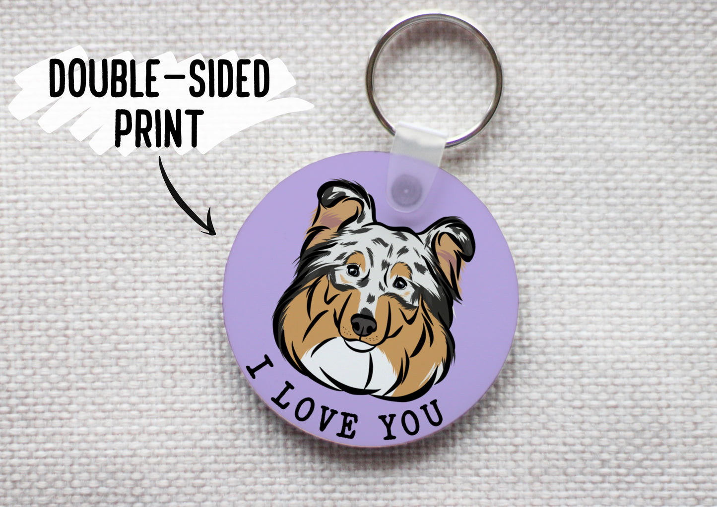 Personalised Sheltie Keyring