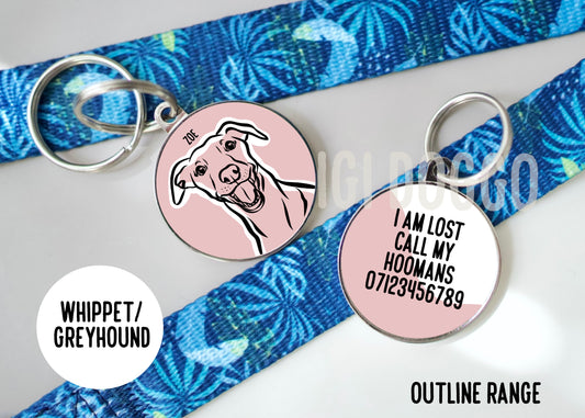 Whippet/ Greyhound Outline ID Tag