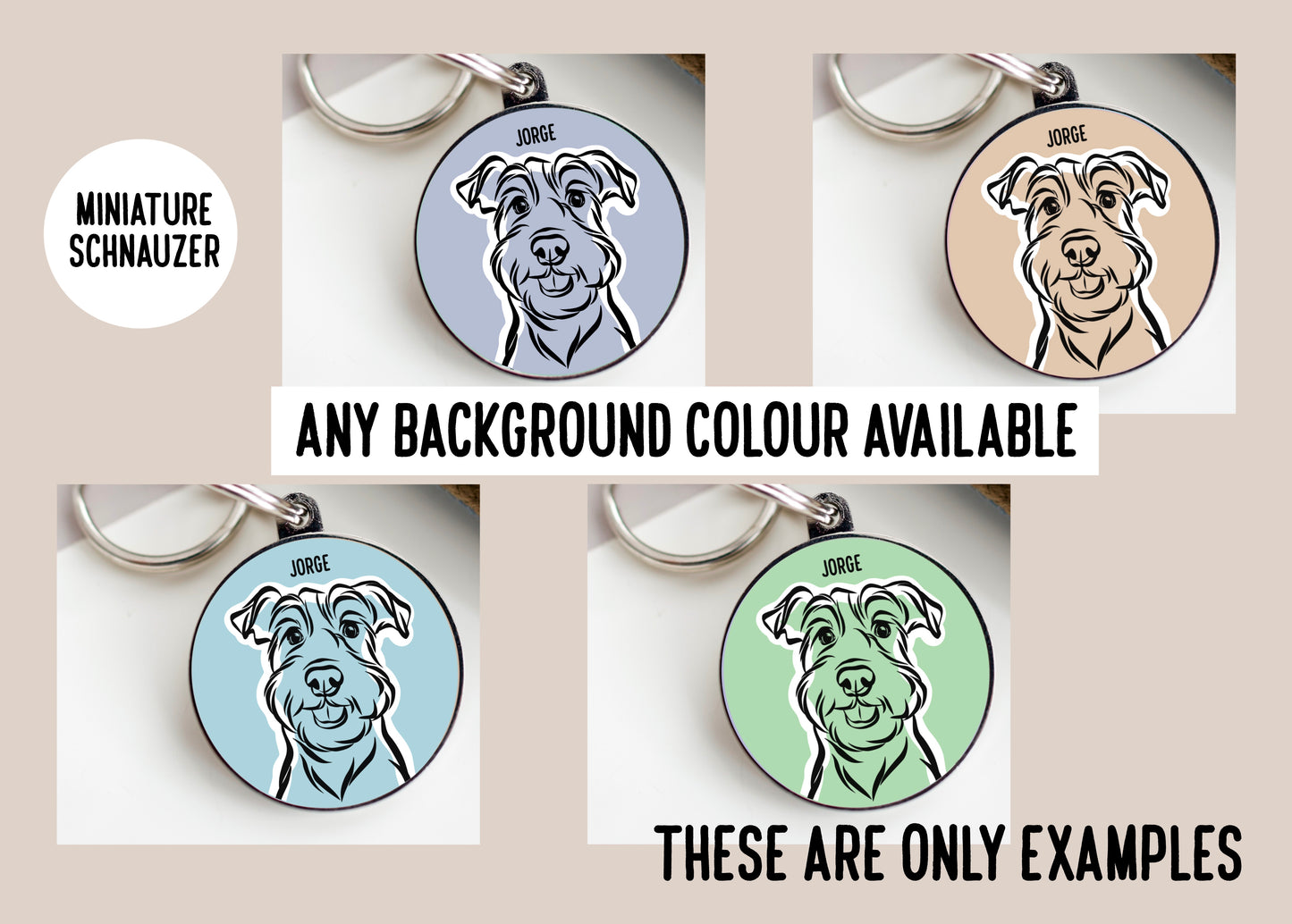 Miniature Schnauzer Outline ID Tag