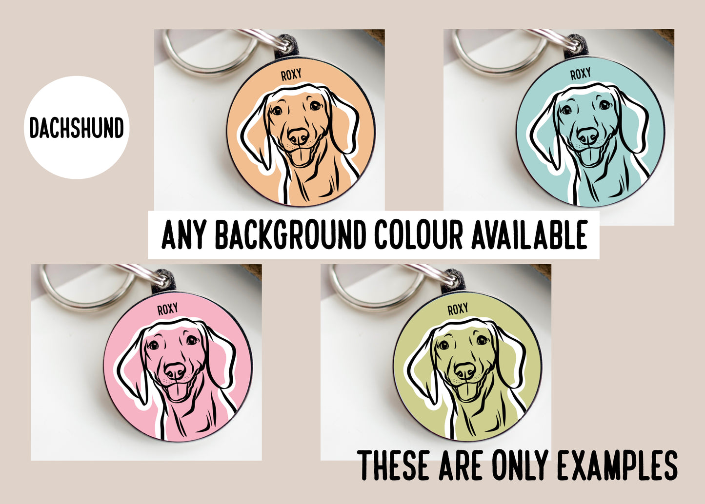 Dachshund Outline ID Tag