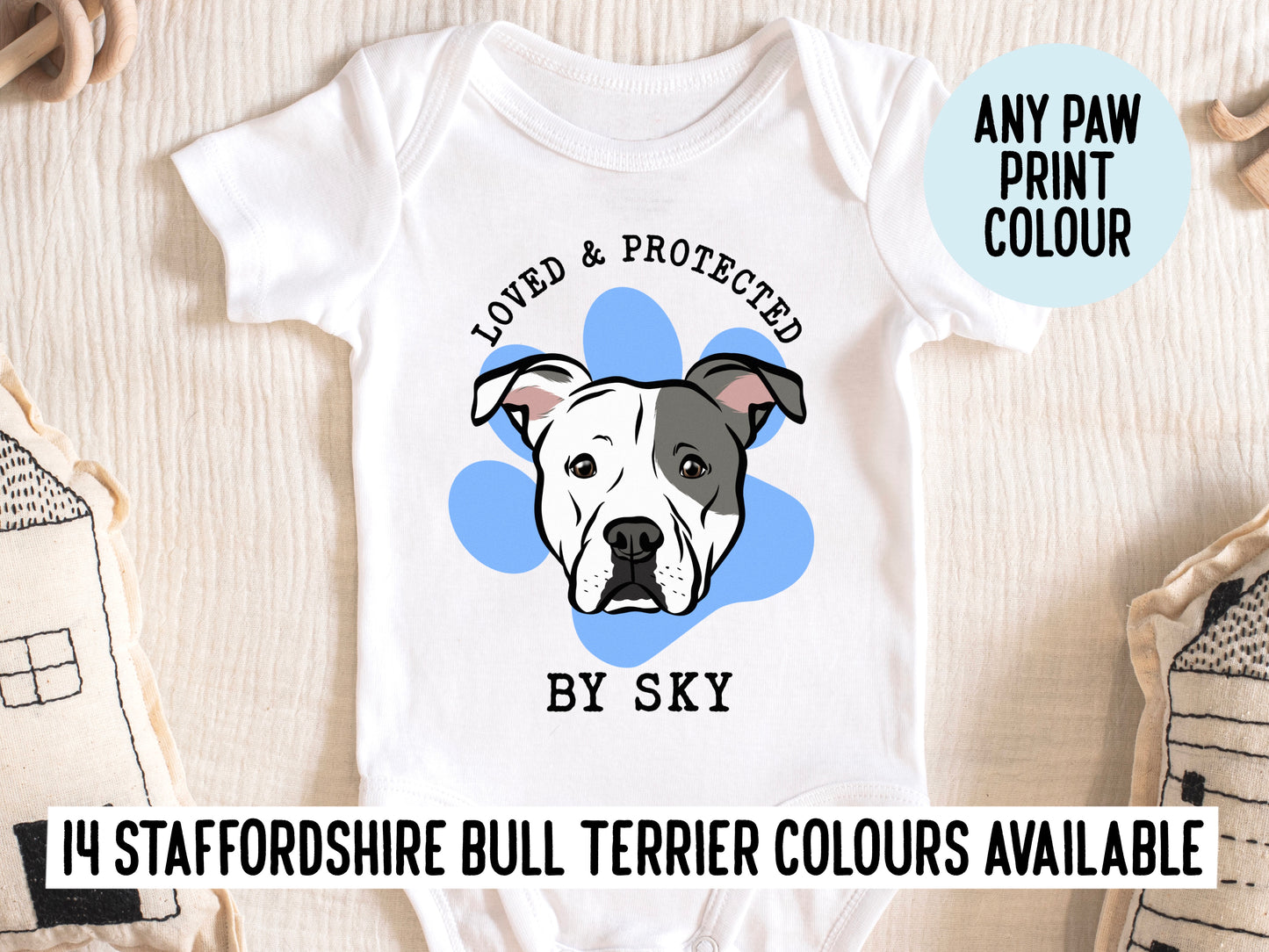 Staffordshire Bull Terrier Baby Onesie