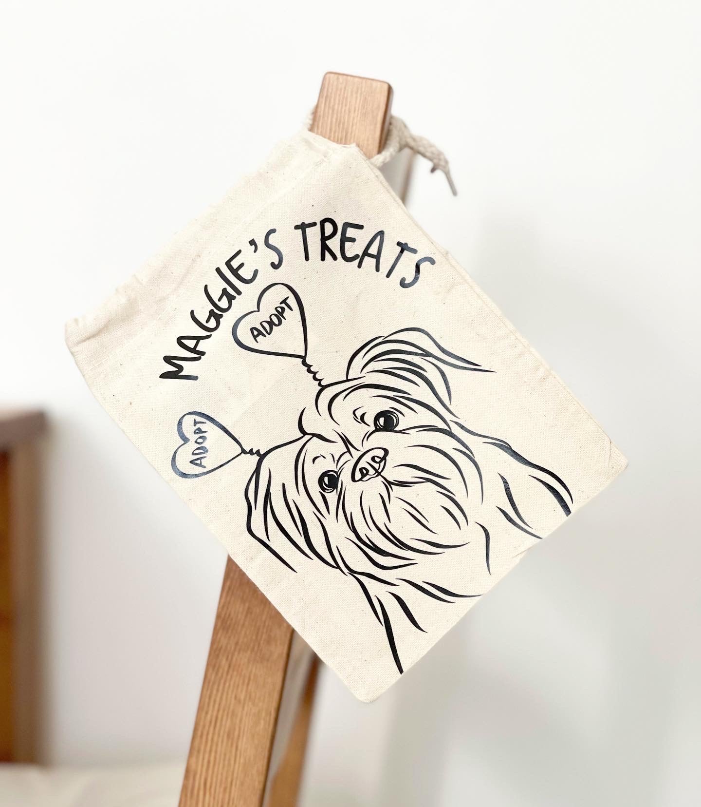 Pet Portrait Treat Bag (Beige)