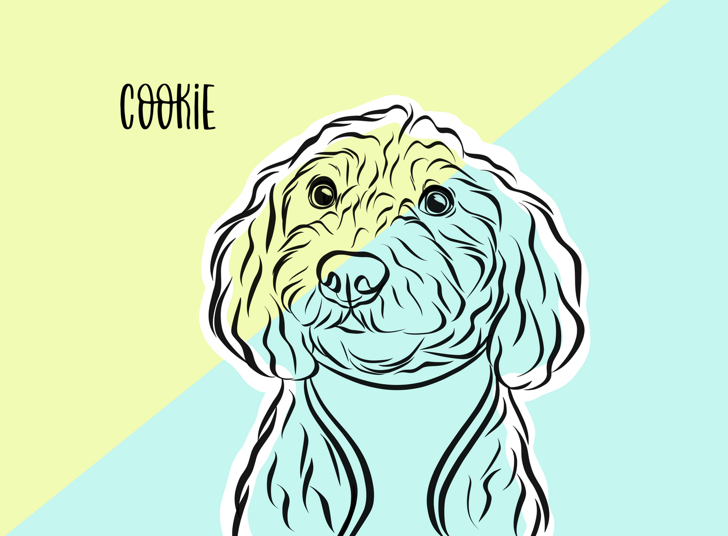 Outline Pet Portrait (Coloured Background)