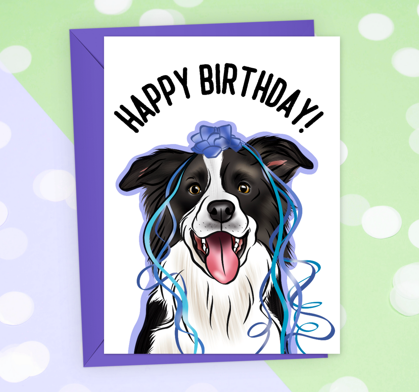 Border Collie Birthday Card