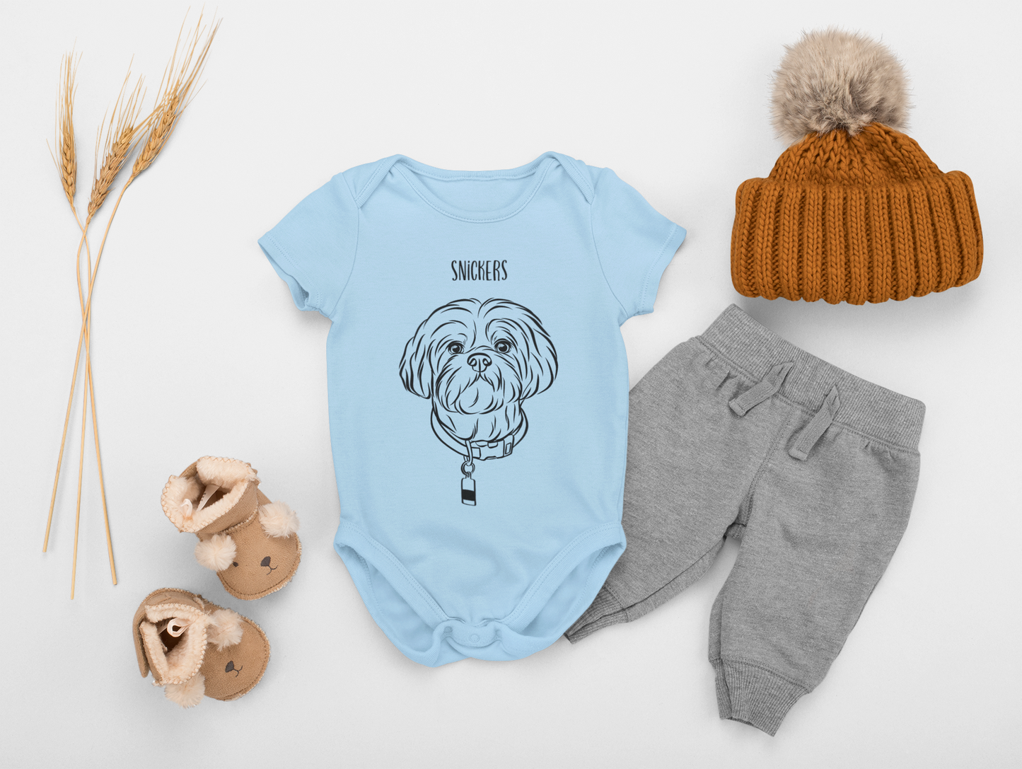 Outline Pet Portrait Onesie (Baby Blue)