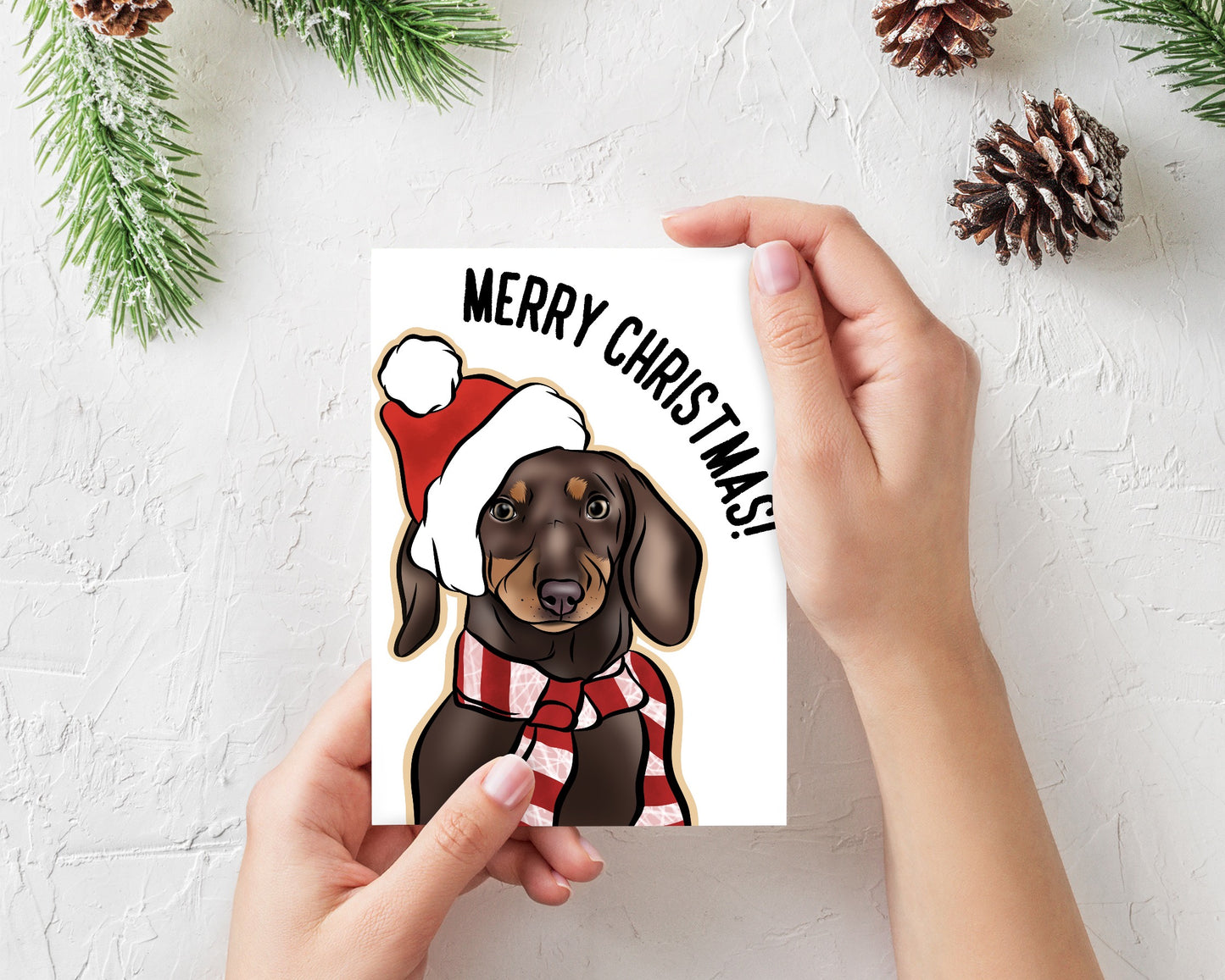 Dachshund Christmas Card