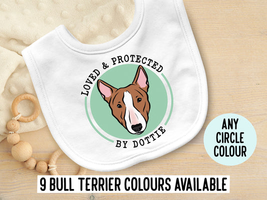 Bull Terrier Face Baby Bib