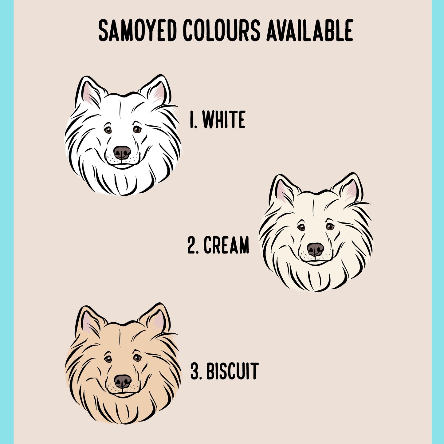 Samoyed Christmas Card/ Personalised Message Greeting Card/ Cute Samoyed Drawing Card/ Merry Christmas Celebration Dog Card/ Samoyed Owner