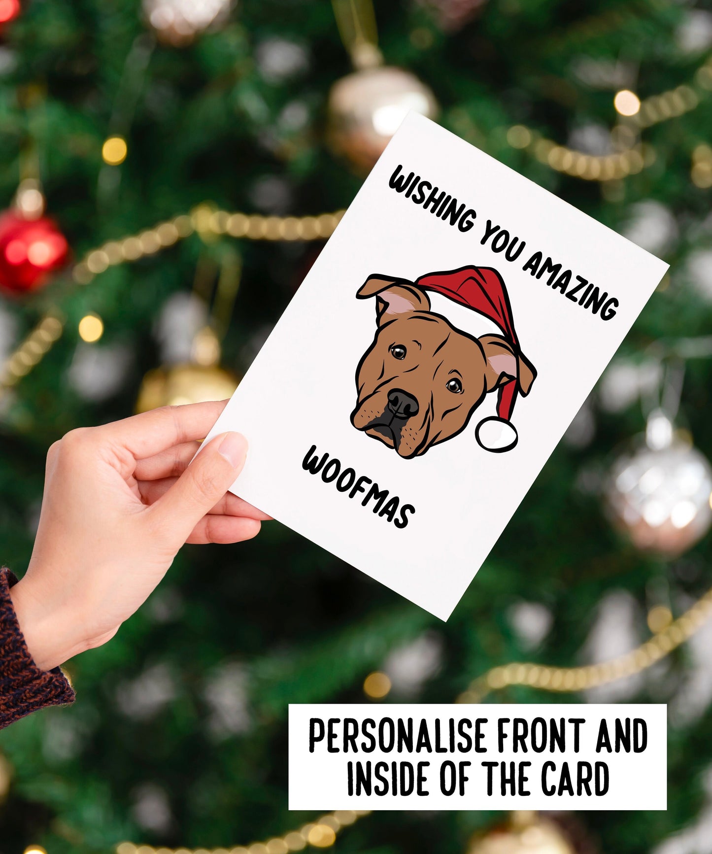 Staffordshire Bull Terrier Christmas Card