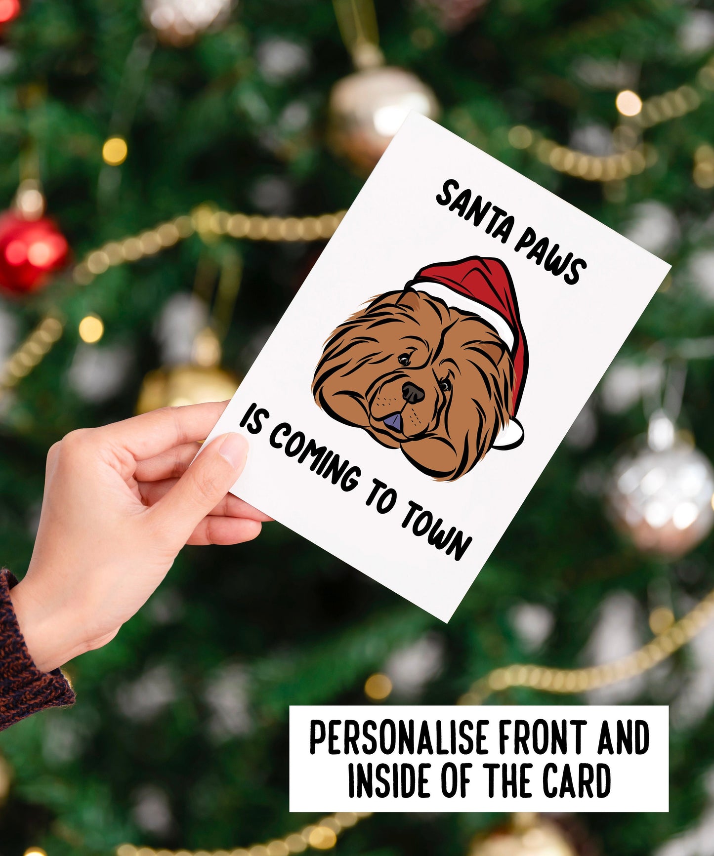 Chow Chow Christmas Card Customised Chow Chow Greeting Card Cute Chow Chow Festive Occasion Card Personalised Dog Breed Card/ Dog Face Card