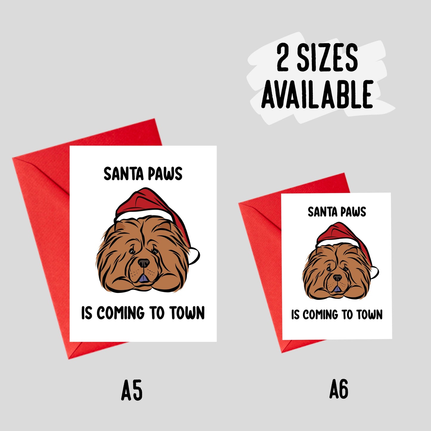Chow Chow Christmas Card Customised Chow Chow Greeting Card Cute Chow Chow Festive Occasion Card Personalised Dog Breed Card/ Dog Face Card
