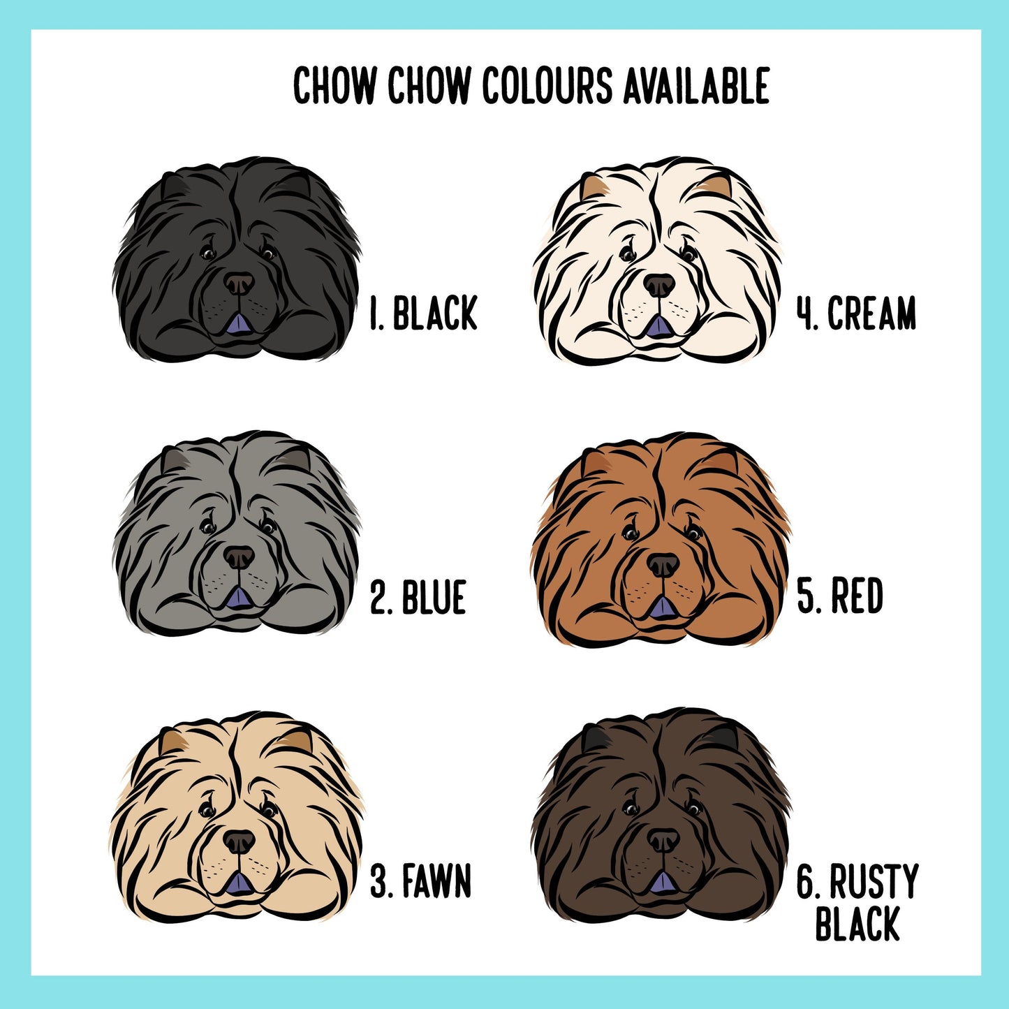 Chow Chow Christmas Card Customised Chow Chow Greeting Card Cute Chow Chow Festive Occasion Card Personalised Dog Breed Card/ Dog Face Card