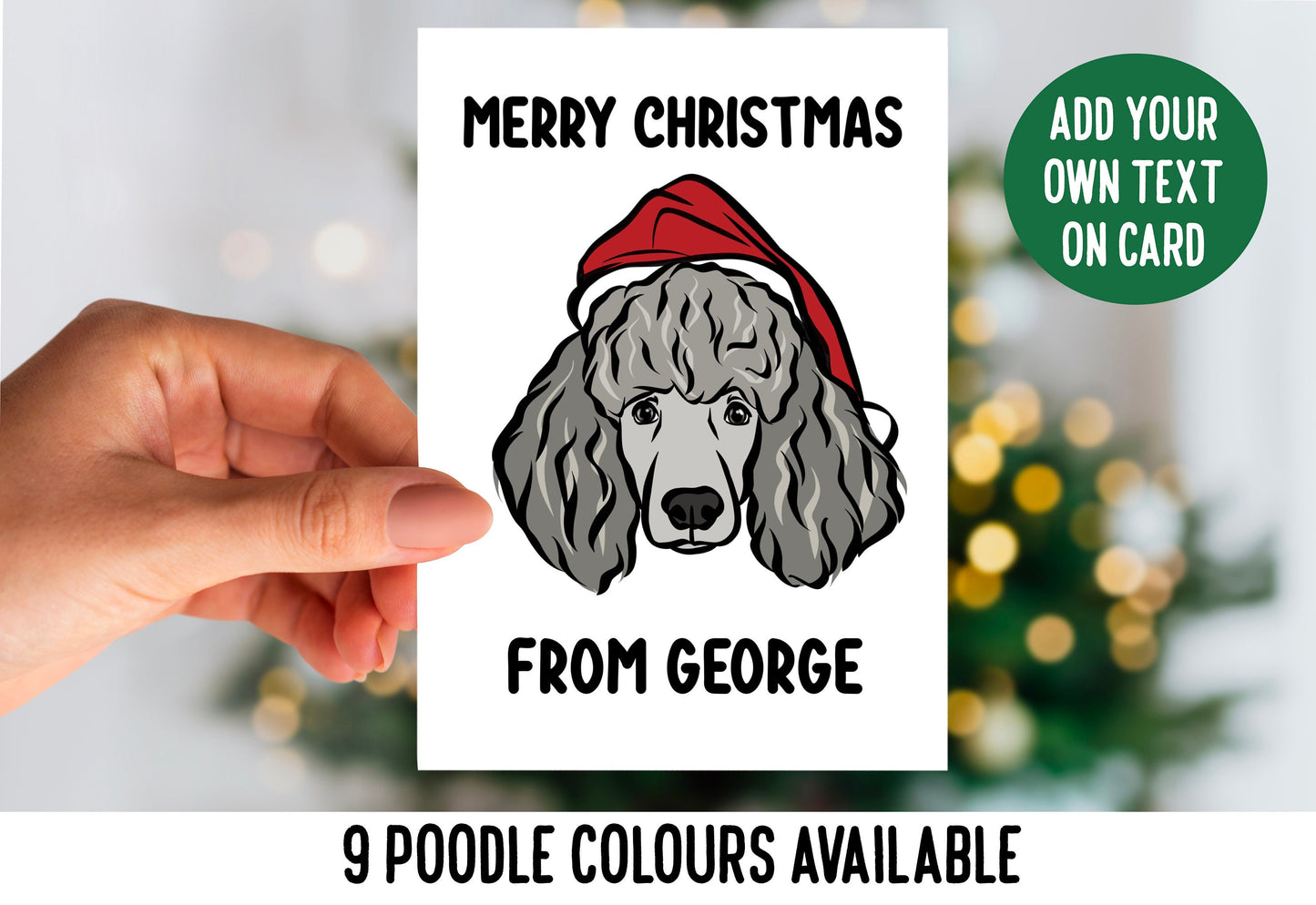 Poodle Christmas Card