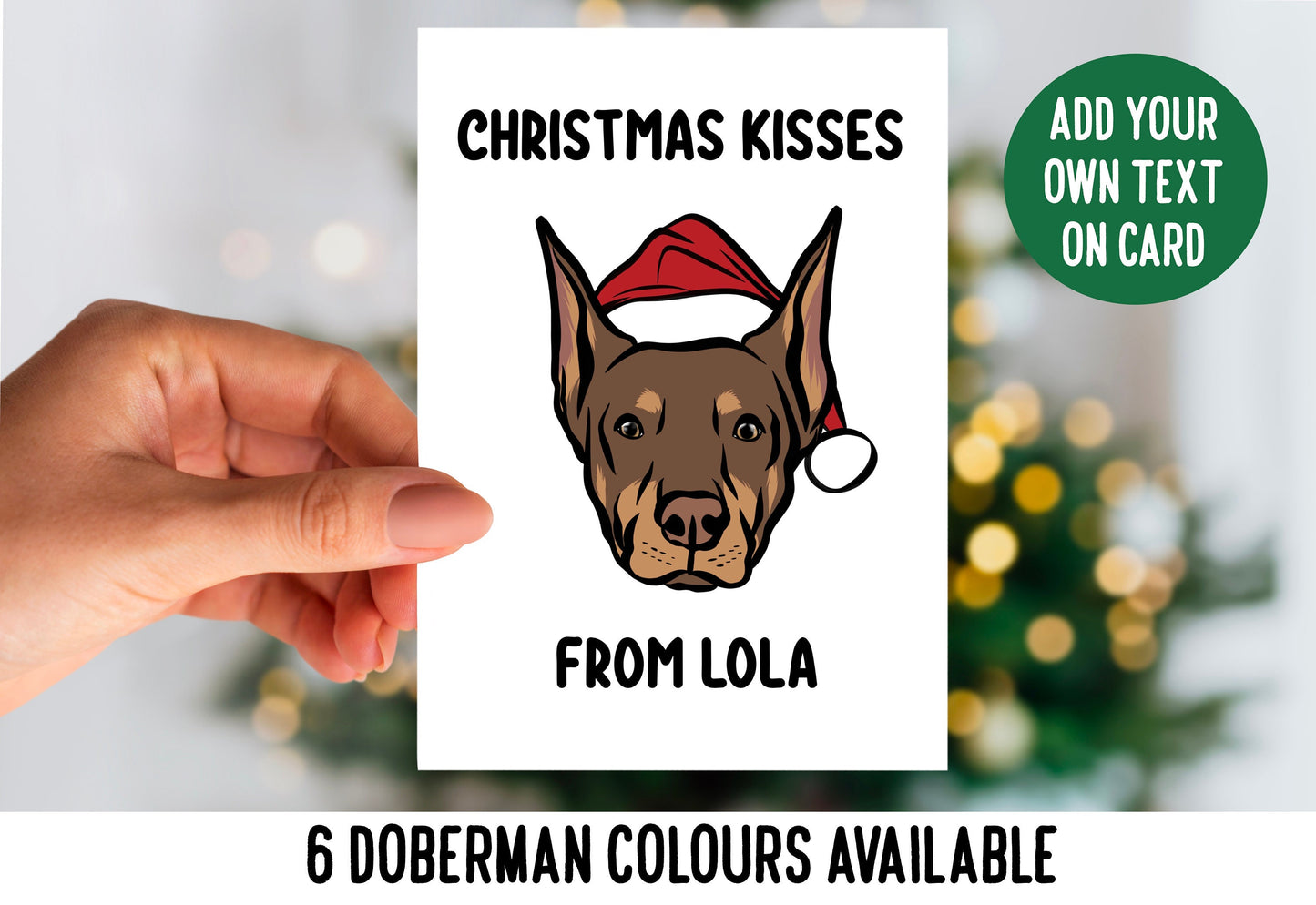 Doberman Christmas Card