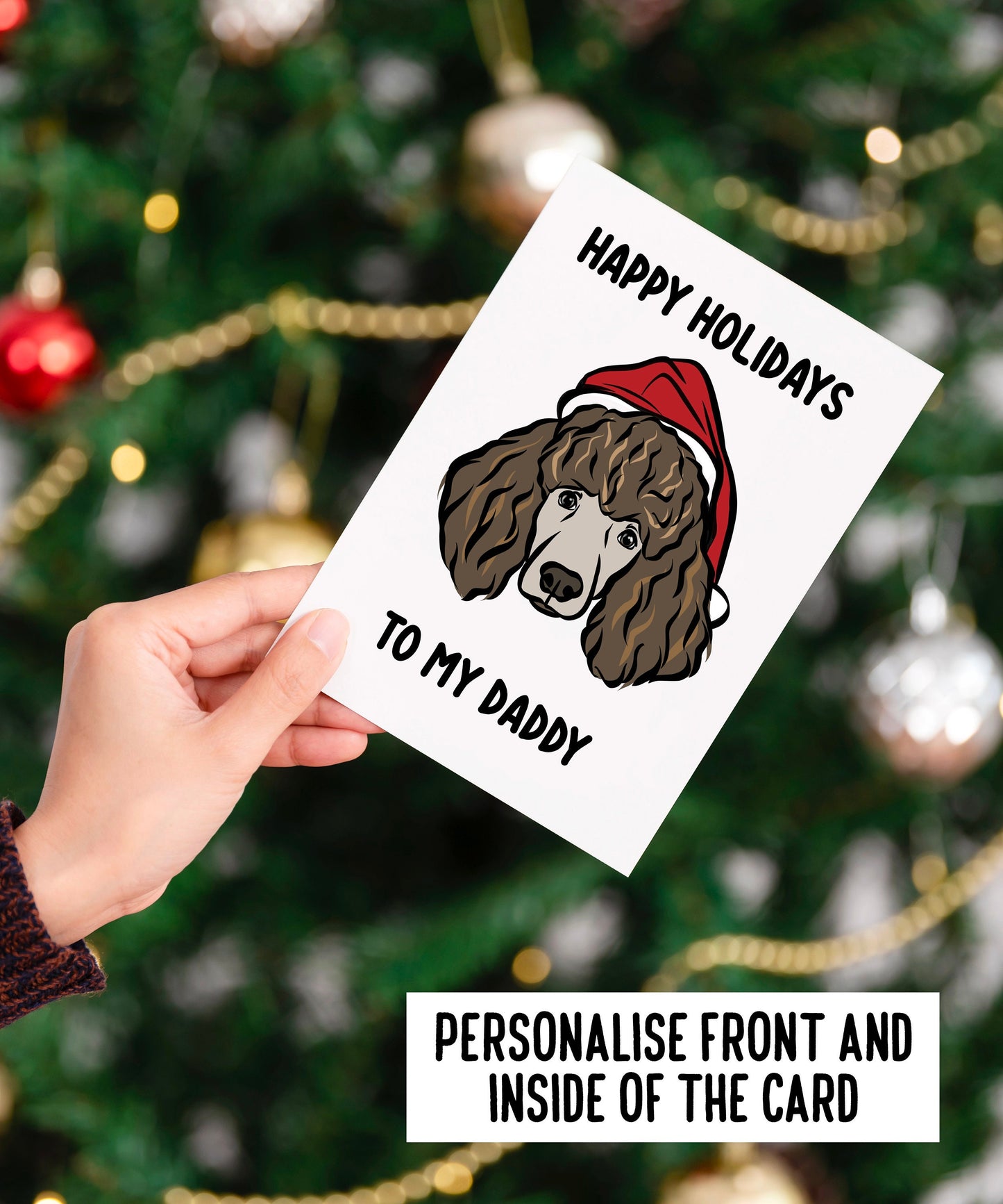 Poodle Christmas Card