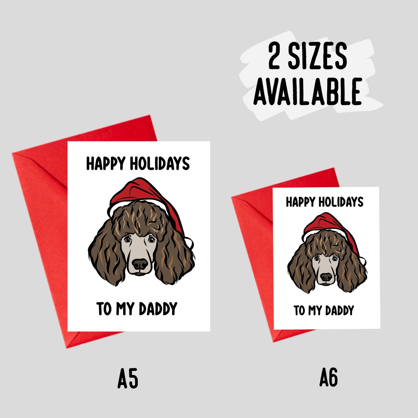 Poodle Christmas Card