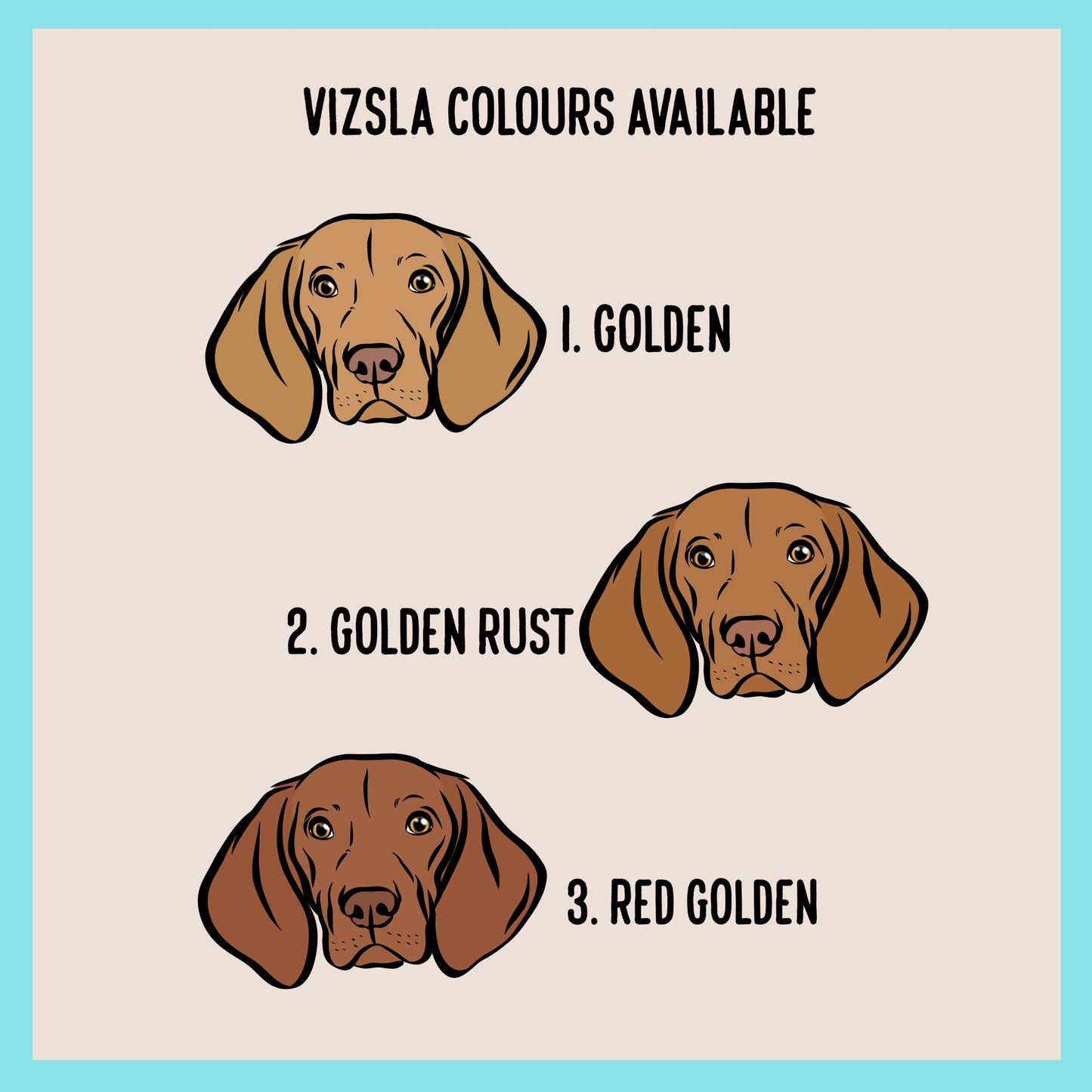 Hungarian Vizsla Greeting Card/ Custom Dog Owner Merry Christmas Card/ Personalised Dog Breed Face Card/ Vizsla Lover Christmas Folded Card