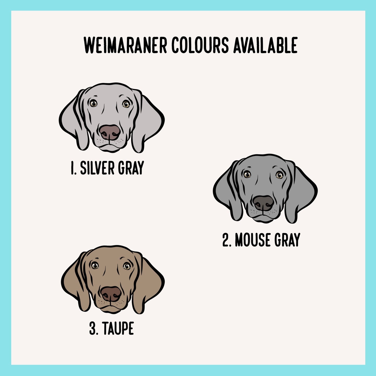 Weimaraner Christmas Card/ Personalised Dog Breed Festive Card/ Weimaraner Face Greeting Card/ Custom Dog Portrait Merry Christmas Card