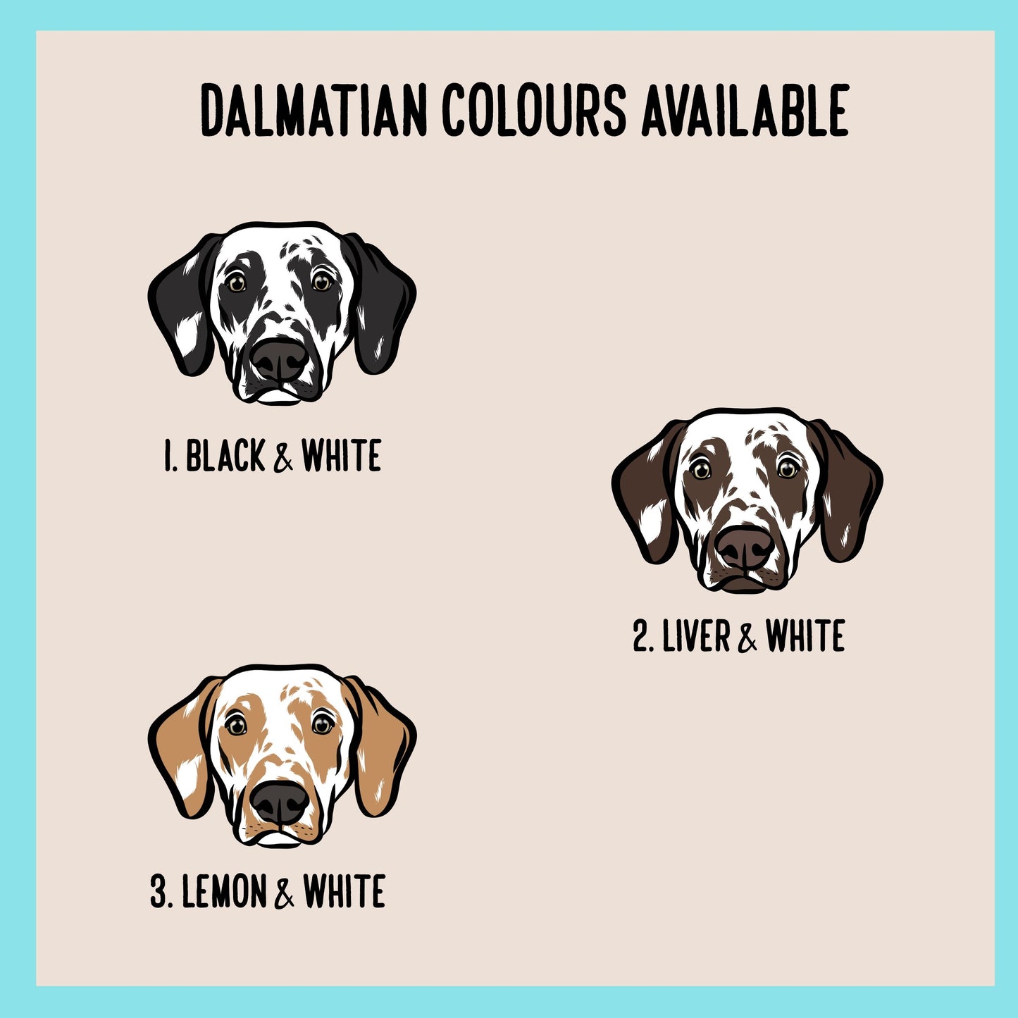Dalmatian Christmas Card/ Personalised Dalmatian Face Greeting Card/ Dog Breed Illustration Card/ Customisable Message Card/ Dalmatian Gifts