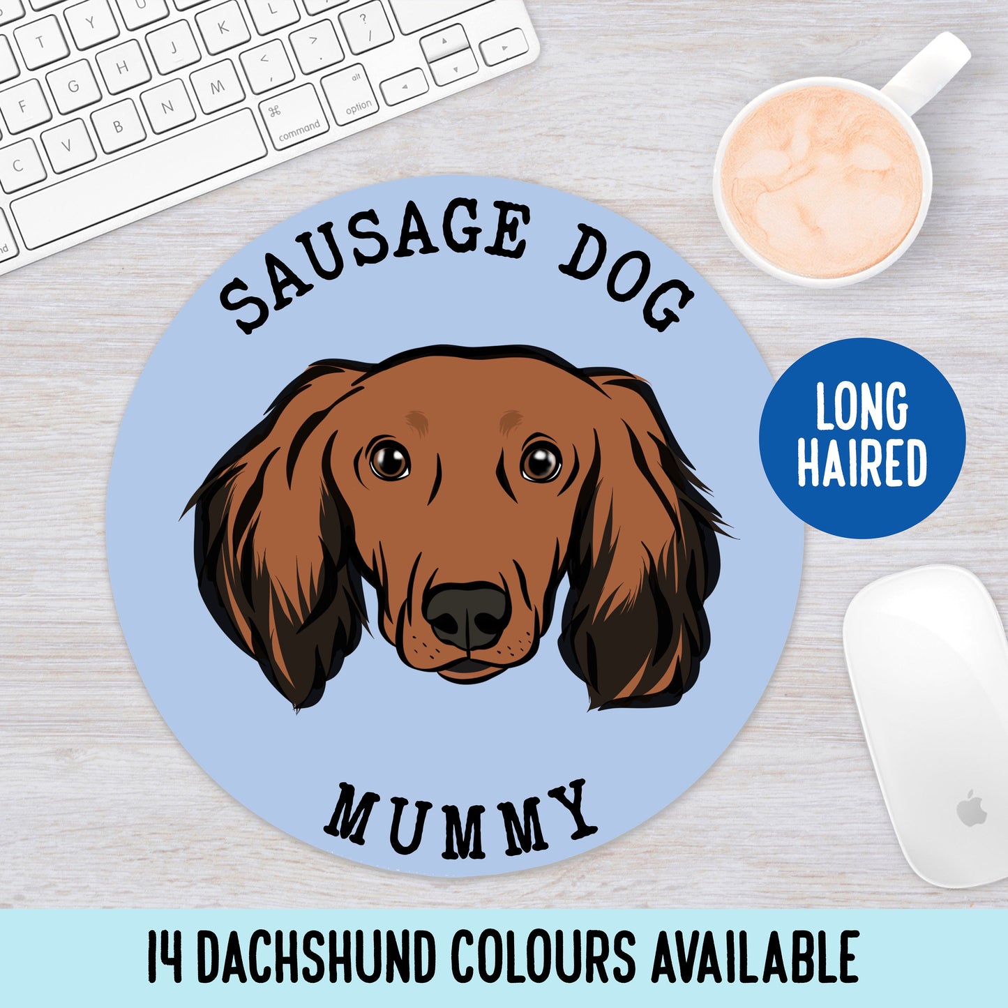 Long Haired Dachshund Mouse Mat