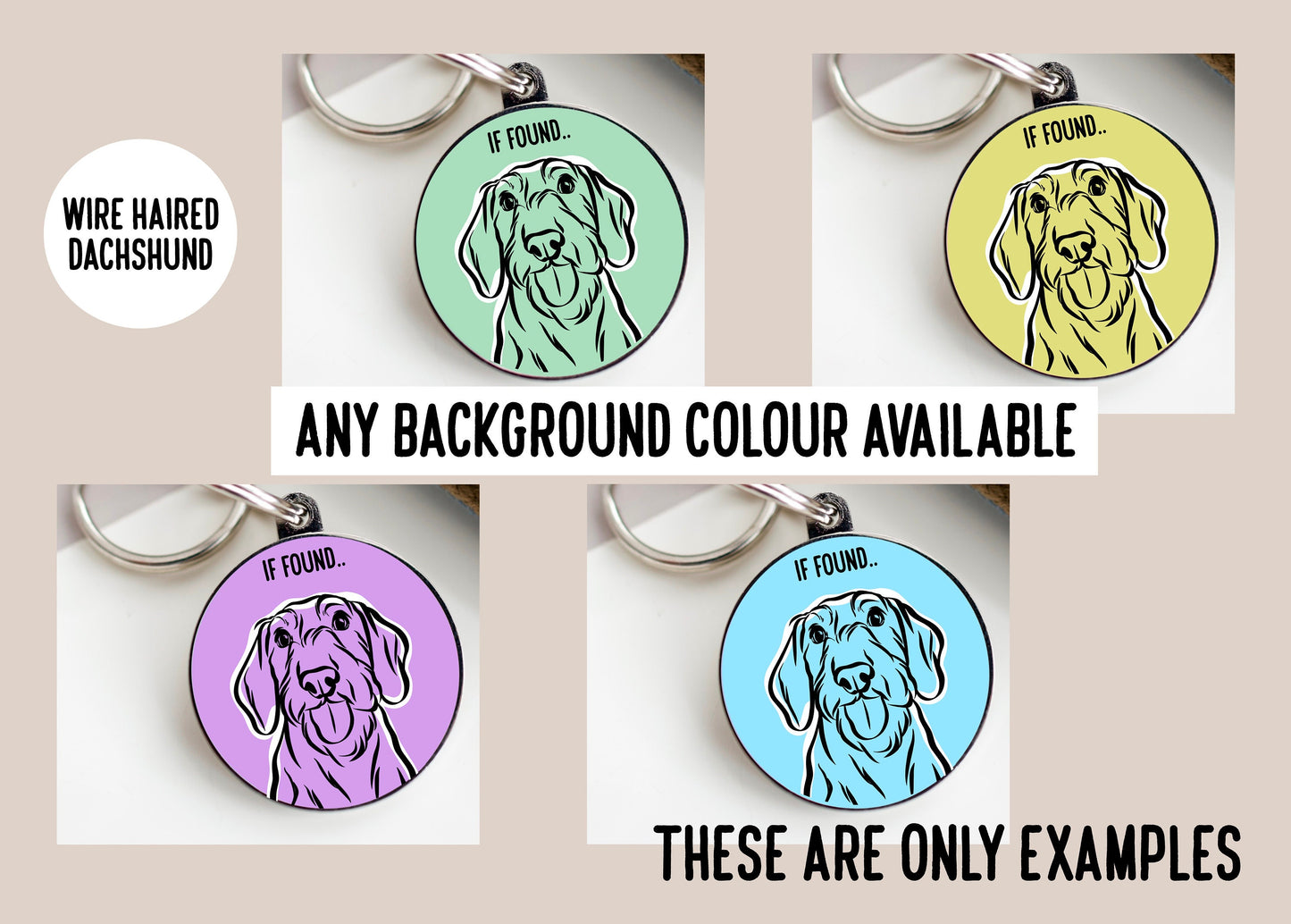 Wire Haired Dachshund Outline ID Tag/ Personalised Dachshund Portrait Dog Tag/ Minimalist Pet ID Charm/ Unique Dachshund Owner Gift