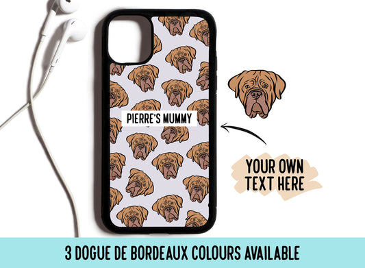 Dogue de Bordeaux Face Phone Case/ Personalised Dogue de Bordeaux Portrait Phone Case/ Fashionable Dog Case/ Dog Lover Memorial Art Present
