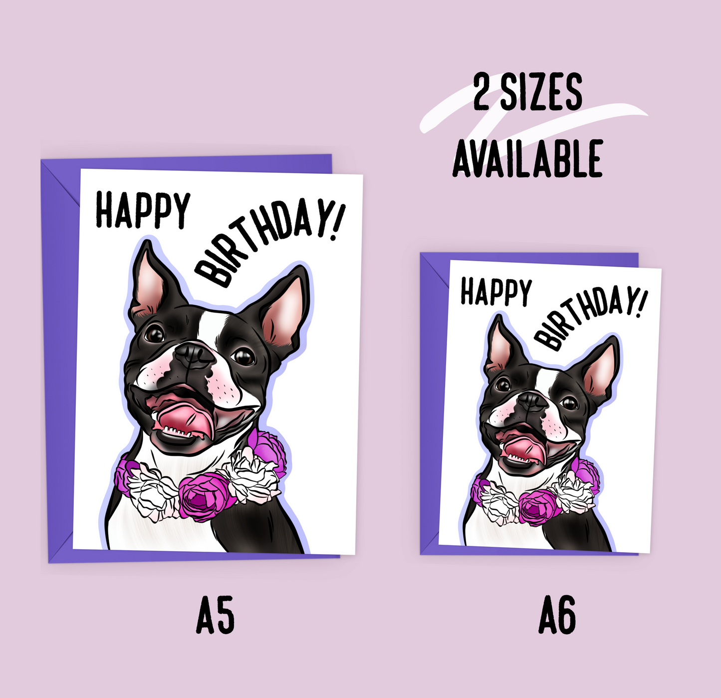 Boston Terrier Birthday Card