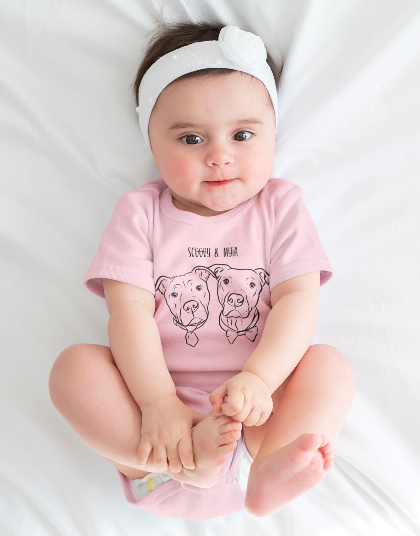 Outline Pet Portrait Onesie (Baby Pink)